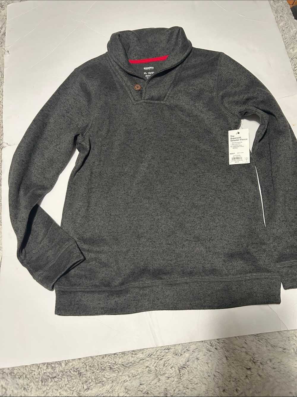 Sonoma Charcoal Gray Lightweight Shawl Collar Shirt Jacket